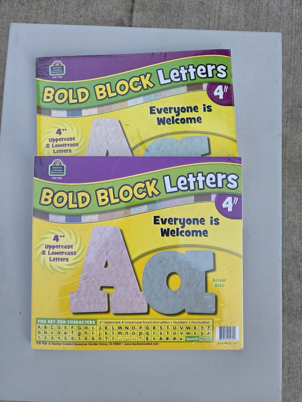 Bold Block Letters 4" Uppercase & Lowercase - Picture 2 of 3